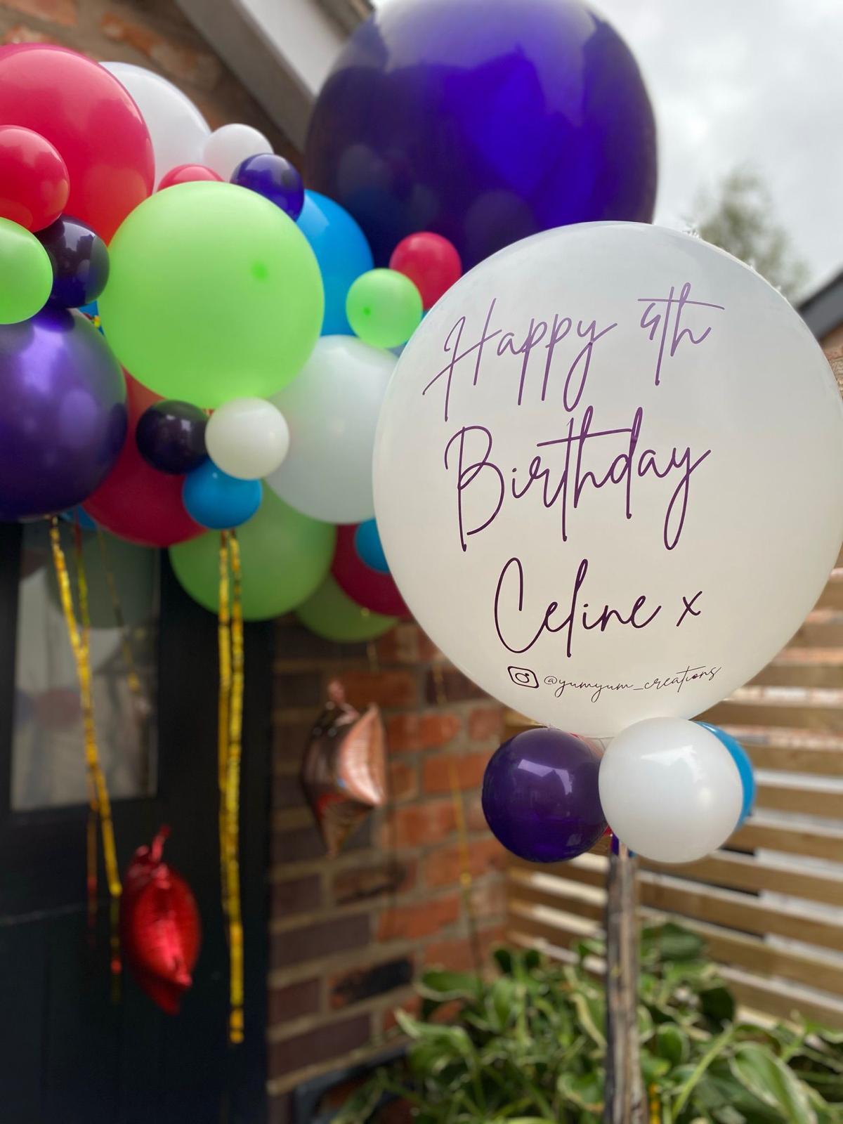 Personalised Orb Birthday Balloon Stand